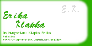 erika klapka business card